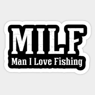 Vintage Man I Love Fishing Sticker